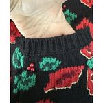Jennifer Moore  Large Embellished Button Front Cardigan Sweater Christmas Holly Photo 2