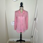 Anthropologie NTM:  Hei Hei Pink Elephant Print Gauze Button Down Blouse Size S Photo 1