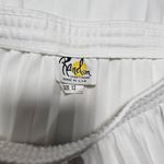 Vintage White 70s Preppy Pleated Polyester Pull On Midi Skirt Size 12 Photo 8