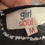 Good Soul Black White Abstract Open Back Tie Blouse High Neck size Medium Photo 9