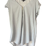 EXPRESS  Women's Polka‎ Dot Top Blouse Gold Zipper Detail Short Sleeve Photo 0