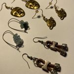 Lot Of 5 Dangle Costume Earrings Pierced Mix Dinosaur / Drama Mask / Planet Photo 2