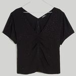 Madewell  Puff-Sleeve Top in Floral Jacquard in black size 10 Photo 14