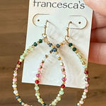 Francesca’s collection multi beaded oval hoop earrings Photo 0