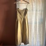 Nanushka Anubi Vegan Leather Sleeveless Wrap Midi Dress Margarine NWT Size S Yellow Photo 7