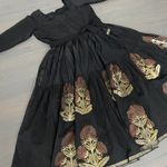 Festival Party Wear Cotton Fabric Indian Handmade Anarkali Kurti New Black Size M Photo 0