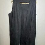 Soft Surroundings  Gray Vest Size Large Long Faux Suede Soft Boho Photo 0