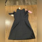 Milly  Madison Cold Shoulder flare swing navy shift Mini Dress size 10 navy nwt Photo 9