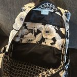 Vera Bradley Floral Black Beige and White Backpack Photo 3