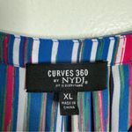 NYDJ Curves 360 Multicolor Striped Long Sleeve Blouse XL Semi Sheer Workwear Photo 2