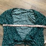 Brandy Melville  Floral Green Tie-Front Blouse Photo 5