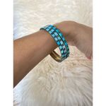 Source Unknown Vintage teal & Brass Stackable Bangle Bracelet Set Photo 1
