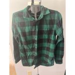 Aeropostale  Women's Green Black Plaid Button‎ Down Flannel Size Small Photo 1