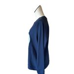 NWT Monica + Andy Crewneck Embroidered Whale Patch Sweatshirt Large Blue Photo 3