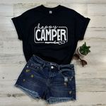 Gildan Happy Camper Women’s X-Large Black T-Shirt Short Sleeve Crew Neck Photo 1