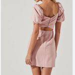 ASTR The Label Linen Pleat Front Mini Dress - Dusty Rose Medium Photo 3