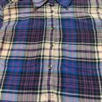 CHAPS Purple Plaid HALF button Tubic top size PS Photo 3