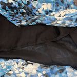 Elle  size 8 women hi low maxi skirt lined elastic waist blue black spotted print Photo 4