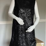 United Colors Of Benetton Stile Benetton Black Sequin Sleeveless Mini Dress Women’s Size M (IT 44 / US 8) Party Glam Photo 0