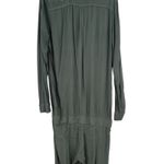 Monrow Jumpsuit Crepe Long Sleeve Collared Button Down Olive Green Size Large Photo 9