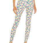 Beach Riot  L Ayla High-Rise Legging Primary Leopard Workout Gym Crop Yoga Ribbed Photo 0