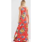 ASOS  Pleated‎ Cami Maxi Dress Red Floral Print Photo 4