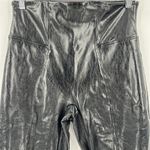Spanx Faux Patent Leather Liquid Glossy Leggings Black High Rise Size Medium Photo 3
