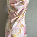 Forever 21 Pink & Gold Marble Satin‎ Slip Dress Size Medium NWT cowl neck Photo 0