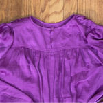 Steve Madden Pyper Satin Crew Neck Long Sleeve Ruffle Hem Blouse Purple XS NWT Photo 7