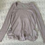 Anthropologie Saturday Sunday Wendy Wrap Waffle Knit Top Beige/Purple (Small) Photo 0