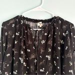 Nach Horse Novelty Print Hand Drawn Pattern Blouse Top Black Photo 2