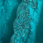 Victoria's Secret Vintage Victoria’s Secret Robe Floral Embroidered Beaded Size M/Large Teal Blue Photo 5