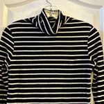 AG Adriano Goldschmied Black White Stripe Turtleneck Long Sleeve Top Small Photo 6
