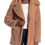 French Connection  Teddy Sherpa Peacoat Oversized Jacket in Light Brown Size XS Photo 0