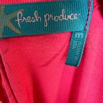 Fresh Produce Dress Medium Pink Floral Surplice V-Neck Lettuce Trim 100% Cotton Photo 8