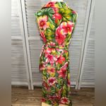 Sag Harbor Maxi Shirt Dress Tropical Print w Wrap Front-12 Photo 3