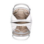 Michael Kors White Leather Silver Floral Bristol Raven Studded Shoulder Bag Hobo Photo 1