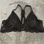 Victoria's Secret Victoria’s Secret Bralette black large velvet trim lace front Closure EUC Photo 1