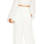 For Love & Lemons  Trisha Crop Top White Sheer Blouson Long Sleeve Blouse - S Photo 0
