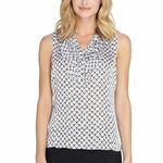 Tahari New! Women's Ruffled Top Cami Blouse Sleeveless Work Office Top Medium Photo 0