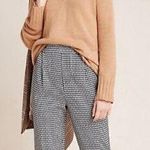 Anthropologie #91 Black Larkin Jacquard Trouser in Black Motif Photo 0