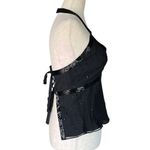 Tokyo Denim Black Silk Beaded Halter with exposed Back Photo 6