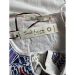 Solitaire NWT White Embroidered Gauzy Peasant Top Size Medium Photo 4