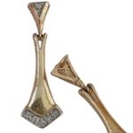 14k 14kt yellow gold diamond dangle drop earrings No Backs Photo 4