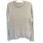 Vintage Gray Cotton Classic Coastal Fisherman Cable Knit Sweater Large Photo 1