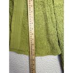 Chico's Jacket Womens 2 Lime Green Ruched Textured Open Front Long Sleeve Boho Photo 3