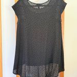 Eileen Fisher Confetti Laser Cut Black Silk Tunic Blouse XXS Photo 3