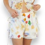 Lisa Says Gah Buon Appetito Ella Bow Tie Shorts w/ Italian Food Graphic New Photo 5