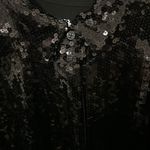 Good American Sequin Collared Party Jacket Blouse Size 5 NWT Black $129 Sold Out Photo 5