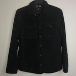 MPG Fleece Shirt Jacket Womens Black Button Down Soft Comfy Layering Sz M EUC Size M Photo 0